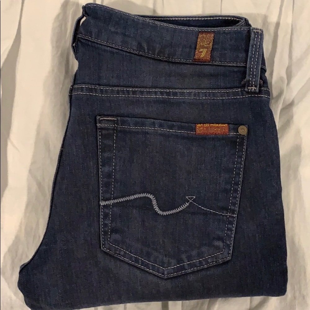 7 For All Mankind dark wash straight leg jeans